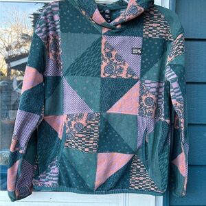 Mountain Hardwear Teal and Pink Patterned Fleece